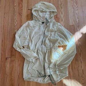 Prana Greenwood Cream/ Ivory Leaf Windbreaker Jacket Sz Large
